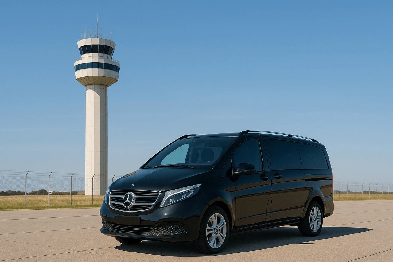 Mercedes V-Class luxury airport transfer vehicle with professional chauffeur in Barcelona