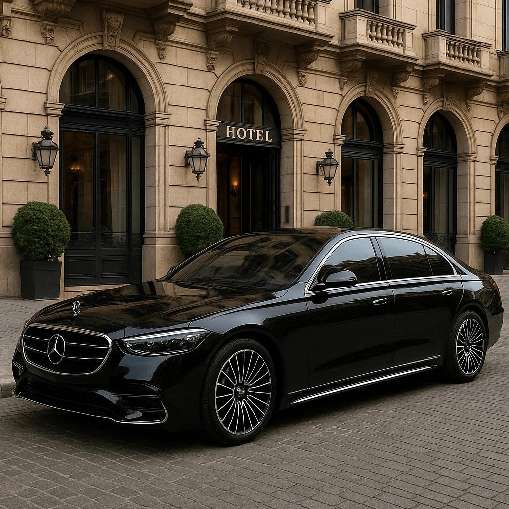 Luxury Mercedes chauffeur vehicle for private transfers in Barcelona by blinktransfers